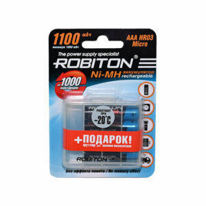 Аккумулятор Ni-Mh 1100 мА·ч 1.2 В ROBITON AAA HR03 Micro 1100, в упаковке: 4 шт.
