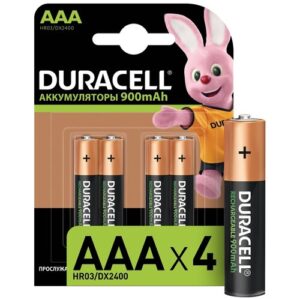 Аккумулятор Ni-Mh 900 мА·ч 1.2 В Duracell Recharge AAA/Turbo AAA/HR03, в упаковке: 4 шт.