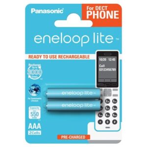 Аккумулятор Ni-Mh 5500 мА·ч 1.2 В Panasonic eneloop lite DECT AAA, в упаковке: 2 шт.