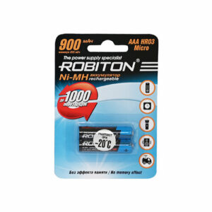 Аккумулятор Ni-Mh 900 мА·ч 1.2 В ROBITON AAA R03 Micro 900, в упаковке: 2 шт.