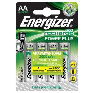 Аккумулятор Ni-Mh 2000 мА·ч 1.2 В Energizer Accu Recharge Power Plus AA, в упаковке: 4 шт.