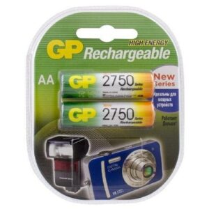 Аккумулятор Ni-Mh 2750 мА·ч 1.2 В GP Rechargeable 2750 Series AA, в упаковке: 2 шт.