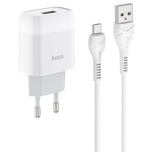 Сетевое зарядное устройство hoco. C72A Glorious + кабель microUSB, Global, white