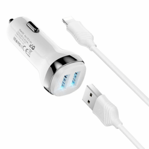 Автомобильное зарядное устройство Hoco Z40, 2 USB - 2.4 А, белый