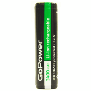Аккумулятор Li-ion GoPower 18650 (Pan. NCR18650B) BL1 3.6V 3400mAh с защитой высокий контакт
