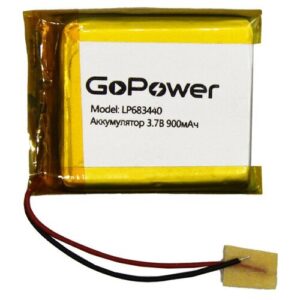Аккумулятор Li-Pol GoPower LP683440 PK1 3.7V 900mAh