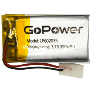 Аккумулятор литий-полимерный / Li-Pol GoPower LP602035 PK1 3.7V 350mAh
