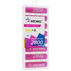 Аккумуляторные батарейки AA космос 2800 mAh, пальчиковые 8 шт.