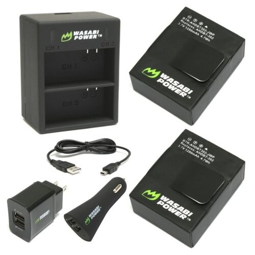 Зарядка Wasabi Power Dual Charger GoPro Hero 3/3+ + 2 аккумулятора Wasabi Power 1280 mAh