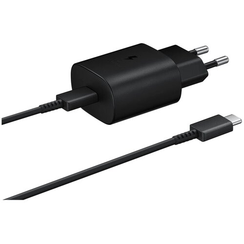 Сетевое зарядное устройство Samsung EP-TA800 + кабель USB Type-C (без брошюры), RU, черный