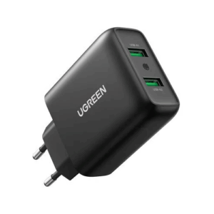 Сетевое зарядное устройство Ugreen CD 161 2ХUSB-A, QC3.0 36W, цвет черный (10216)