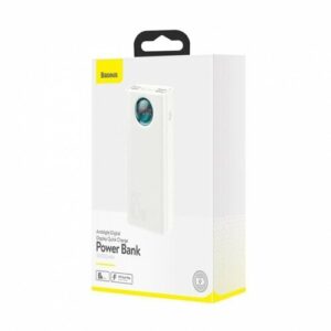 Внешний аккумулятор Baseus Amblight Digital Display Fast Charge 30000 mAh Белый (PPLG000102)(Кабель Type-C - Type-C 100W(20V/5A) 1m)