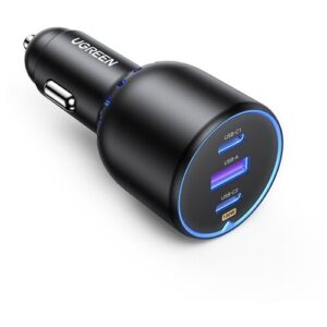 Автомобильное зарядное устройство UGREEN CD293 (90413) 2*USB-C PD+USB-A 130W Fast Car Charger. Цвет: черный