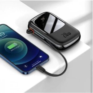 Внешний аккумулятор Baseus Qpow Pro Digital Display fast charge iP Edition, 20000mAh, с кабелем Lightning PD20W, Черный