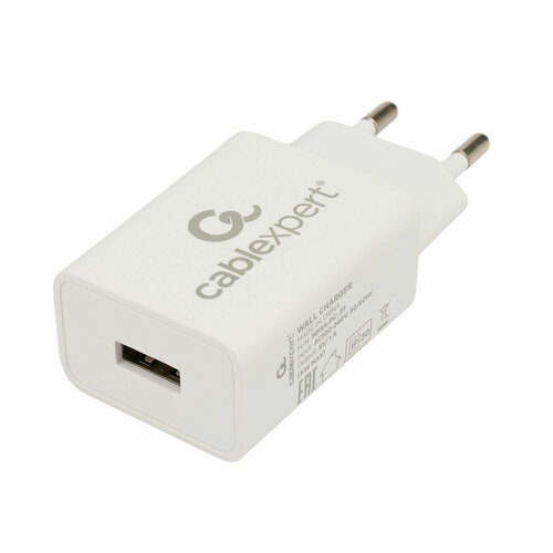 Зарядное устройство блок питания для телефонов Cablexpert 5Вт, 1A, 1 порт USB, белый