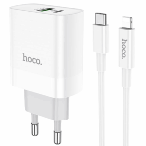 Сетевое зарядное устройство hoco. C80A Rapido PD20W + кабель USB Type-C - Lightning, Global, белый