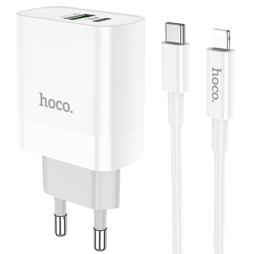 Сетевое зарядное устройство hoco. C80A Rapido PD20W + кабель USB Type-C - Lightning, Global, белый