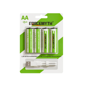 Аккумуляторные батарейки AA 1,5V 2500 mWh( 4 шт.) с USB зарядкой.