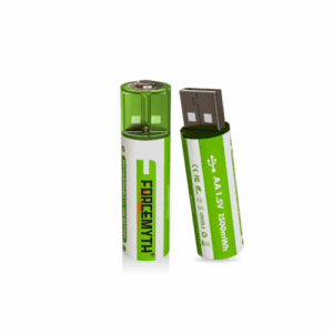 Аккумуляторные батарейки AA 1,5V 1500 mWh( 2 шт.) с зарядкой от USB порта.