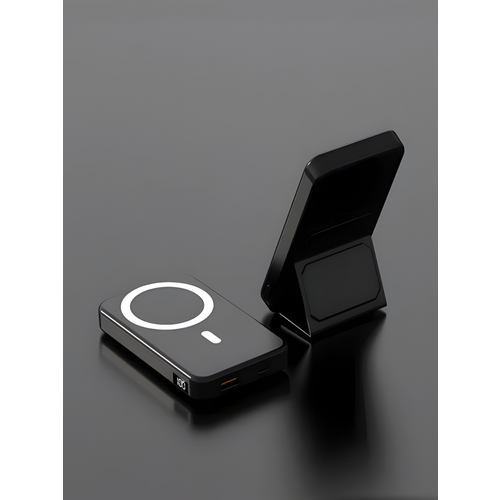 Повербанк для Айфона, MagSafe PowerBank, внешний аккумулятор 10000mAh, 20W, беспроводная зарядка для iPhone, Samsung, черный