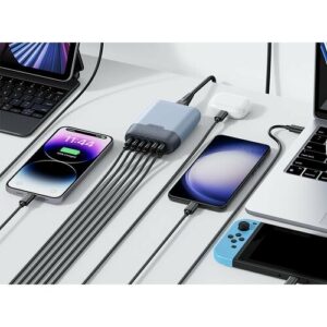 Зарядное устройство MiLi, GaN, 140 W, USB PD3.0, 6 портов, с кабелем
