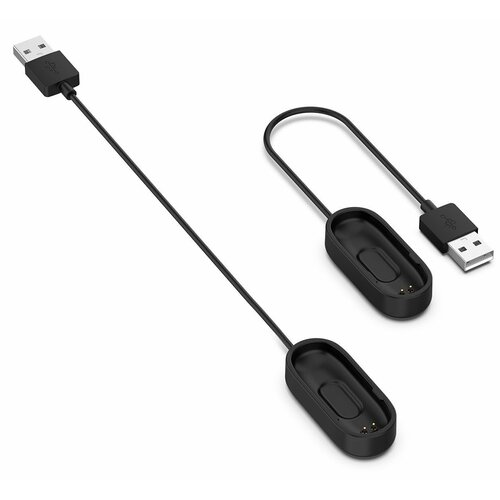 Зарядное устройство прищепка для умных смарт часов Xiaomi Mi Band 4 / USB Кабель для зарядки фитнес-браслета Сяоми Ми Бэнд 4, Черный