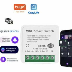 Умное wifi реле 1 канал, 220В, 3500Вт, 16А Алиса, Маруся, Салют
