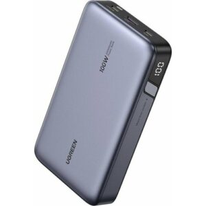Внешний аккумулятор Ugreen PB720 (25188) PD 20000mAh,100W 2хType-C +1хUSB, серый/ повербанк