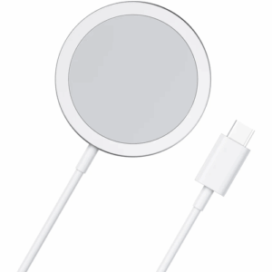 Беспроводное зарядное устройство "MagSafe Charger", для iPhone и AirPods, 15Вт, белое, серебристое