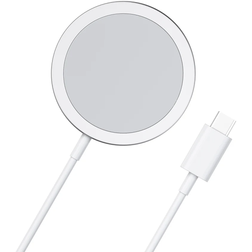Беспроводное зарядное устройство "MagSafe Charger", для iPhone и AirPods, 15Вт, белое, серебристое