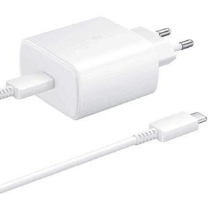 Зарядное устройство 45W для Samsung, с кабелем USB Type-C / White