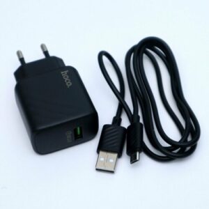 Сетевое зарядное устройство Hoco CS21A + кабель Micro USB, 18W, QC3.0, черное