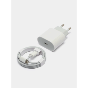 Сетевое зарядное устройство, для iPhone/iPad/AirPods, 20W, кабель Type-C/Lightning, белое