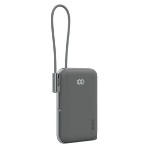 Беспроводной внешний аккумулятор магнитный с кабелем Type-C. 30W Rock P30 Pro Magnetic Holder Wireless Power Bank 10 000 Mah. with Cable Type-C темно-серый
