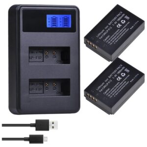 Комплект аккумуляторы 1800 mAh и зарядное устройство Run Energy на 2 слота для Canon LP-E12