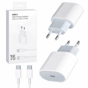 Зарядное устройство 25W для iPhone 16, 16 Plus, 16 Pro, 16 Pro Max / iPhone 15, 15 Plus, 15 Pro, 15 Pro Max / Быстрая зарядка 25W для устройств Apple