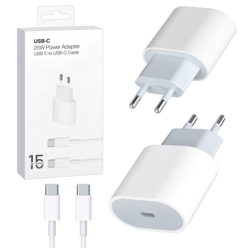 Зарядное устройство 25W для iPhone 16, 16 Plus, 16 Pro, 16 Pro Max / iPhone 15, 15 Plus, 15 Pro, 15 Pro Max / Быстрая зарядка 25W для устройств Apple