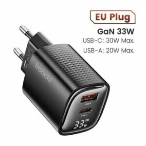 Зарядное устройство Toocki с USB-портом и Type-C Quik Charger, 33 W GaN