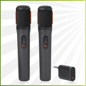 JBL PARTYBOX WIRELESS MIC - аккумуляторная радиосистема, 2 ручных микрофона, компактная база
