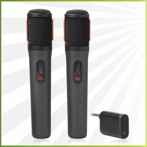 JBL PARTYBOX WIRELESS MIC - аккумуляторная радиосистема, 2 ручных микрофона, компактная база