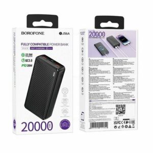 Повербанк 20000mah с быстрой зарядкой BOROFONE BJ56A черный powerbank внешний аккумулятор для телефона