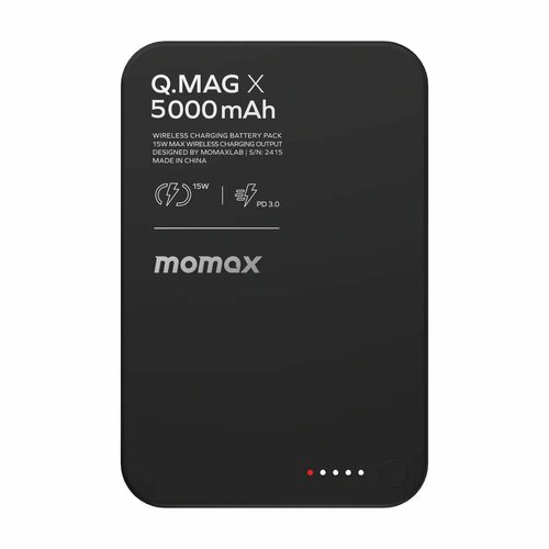 Беспроводной дополнительный аккумулятор (MagSafe) Momax Q.Mag X 5000 Ультратонкий Black