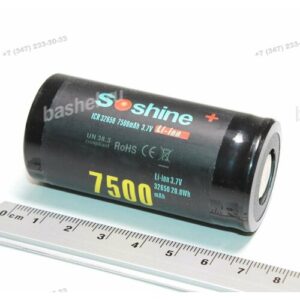 Аккумулятор SOSHINE ICR32650 3,7V, 7500mAh, Li-ion