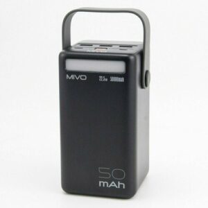Внешний мощный аккумулятор Power Bank Mivo MB-500Q 50000 mAh с быстрой зарядкой и фонарем / 22.5W / PD3.0+QC3.0 /3хUSB /Type-C