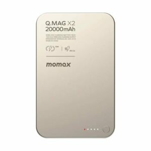 Внешний аккумулятор повербанк беспроводной (MagSafe) Momax Q.Mag X2 20000 Ультратонкий / Титан