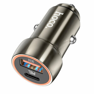 Автомобильное зарядное устройство, 1 USB QC3.0+1 PD 20W (Z46A), HOCO, серый