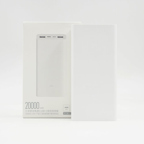 Портативный аккумулятор с быстрой зарядкой Xiaomi PowerBank 20000 White