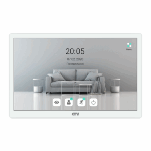 Монитор видеодомофона CTV-M5801 с Wi-Fi ,8, Full HD, 1080P, Touch Screen, функция фоторамки, датчик движения (Белый)