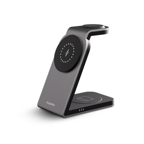 Беспроводное зарядное устройство 3 в 1 Blupebble с MagSafe, 15 Вт, черный