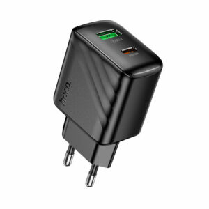 Сетевое зарядное устройство, 1 USB 3.0 QC+1 PD 20W (CS25A), HOCO, Type-C to Lightning, черный